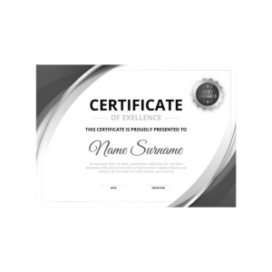 A5, Black and White, 160gsm, Single Sided, Certificate Printing