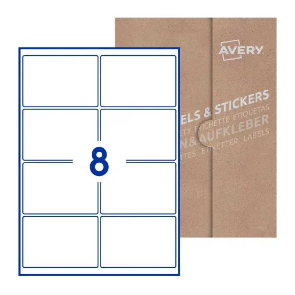 A4, Single Sided, 8 Labels Per Sheet