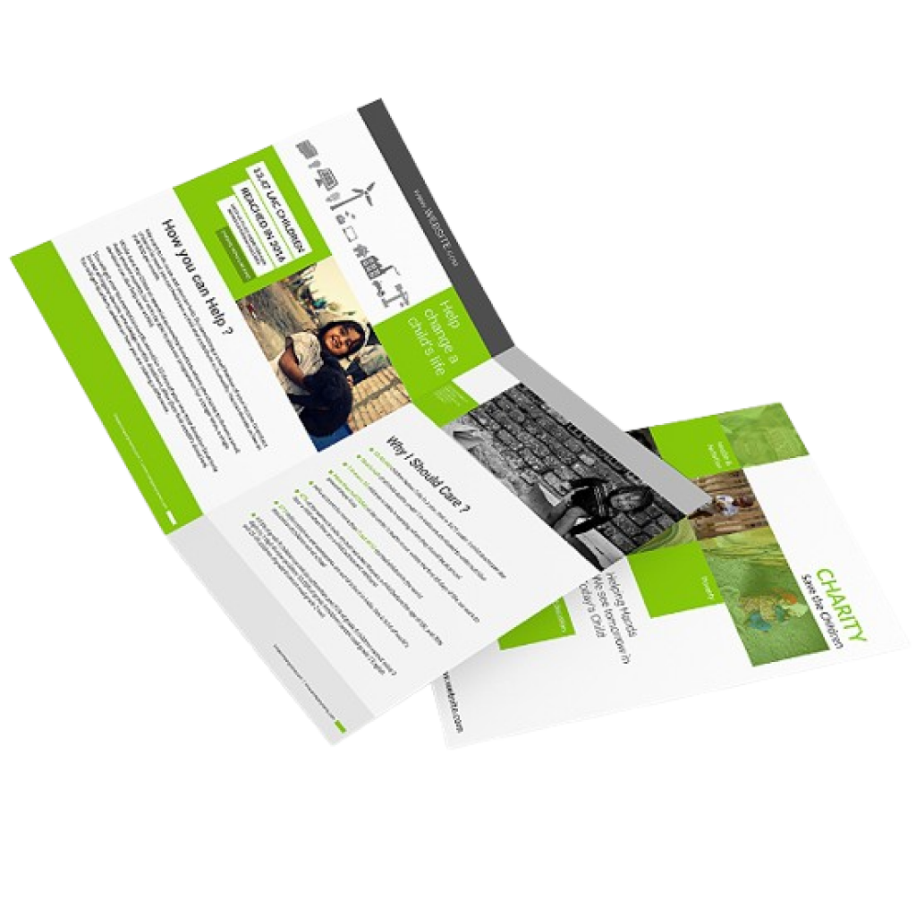 A4, Full Colour, Double Sided, Half Fold Leaflet