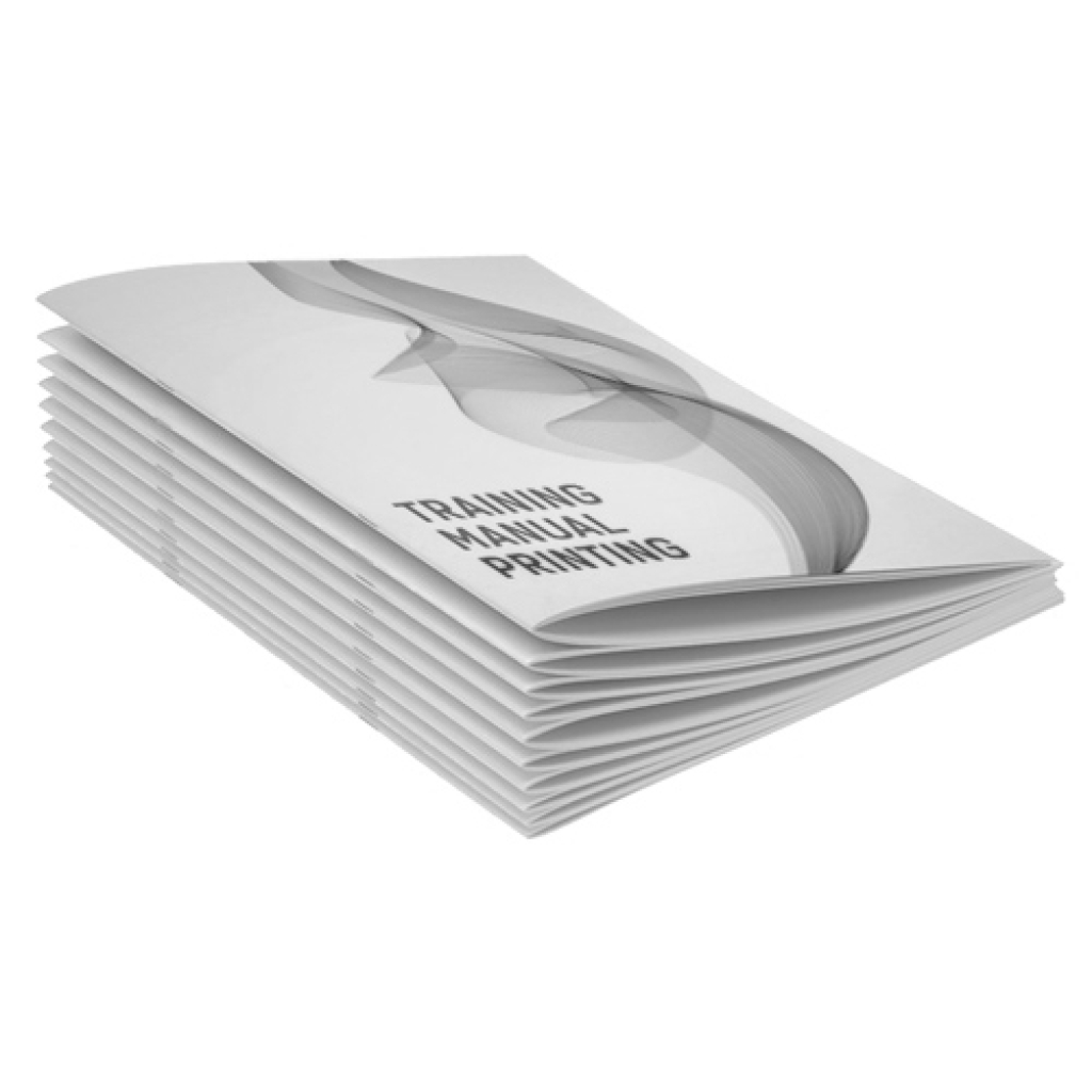 A4, Black and White, 80gsm, Folded and Stapled Booklet